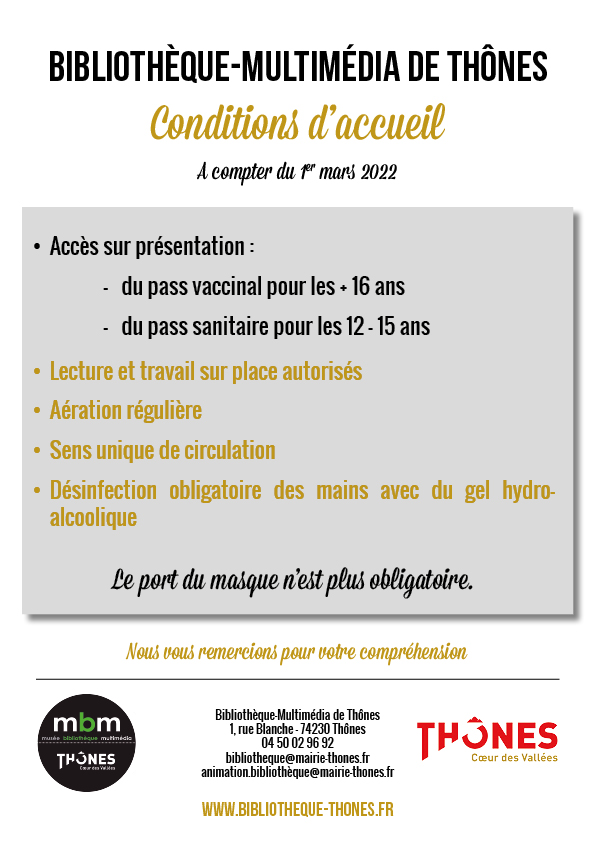 Conditions d'accueil COVID-19 Mars 2022